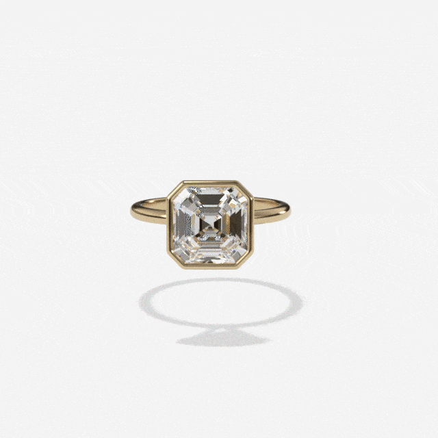 GOODSTONE Penumbra bezel set ENGAGEMENT RING WITH AN ASSCHER CUT DIAMOND