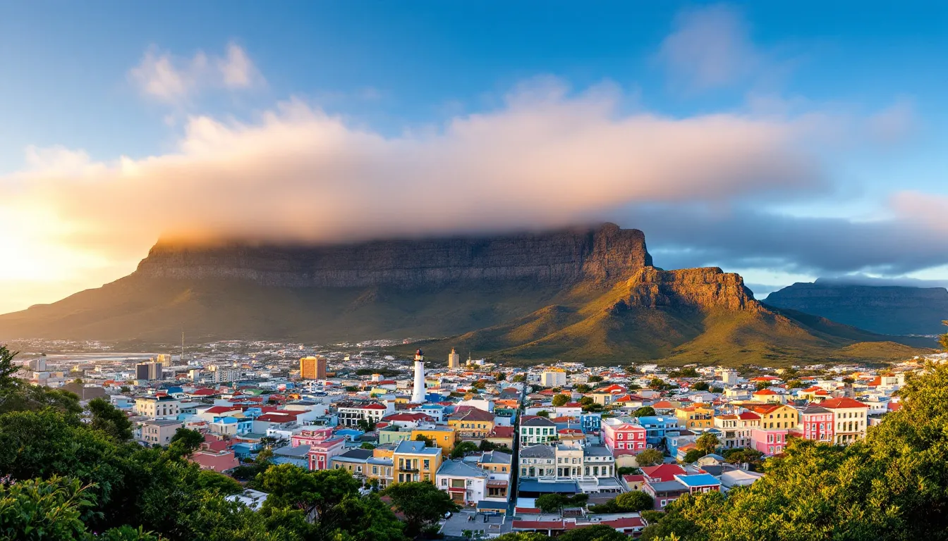 Iconic landmarks and natural wonders of Cape Town, South Africa.