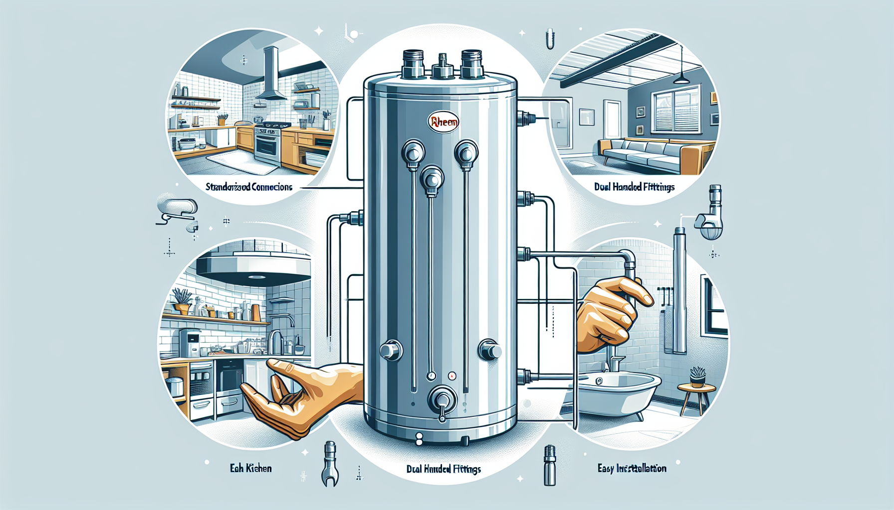 Versatile indoor/outdoor placement options for Rheem 491400 400L electric water heater