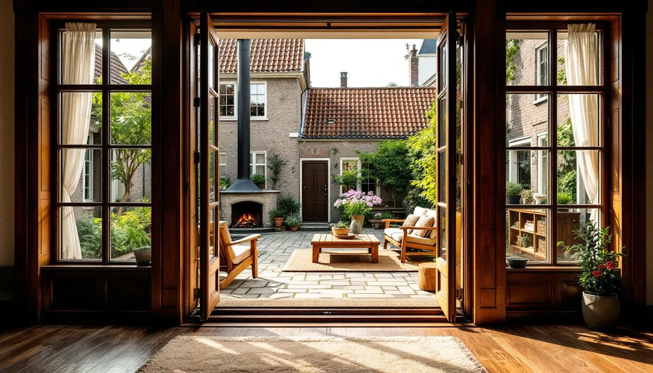 De afbeelding toont een vlakke dorpel met een naadloze overgang tussen binnen en buiten, wat zorgt voor een esthetische koppeling en optimale thermische isolatie. Deze innovatieve oplossing, geschikt voor aluminium schuifpuien, draagt bij aan de energie-efficiëntie en functionaliteit van comfortabele appartementen en particuliere woningen.