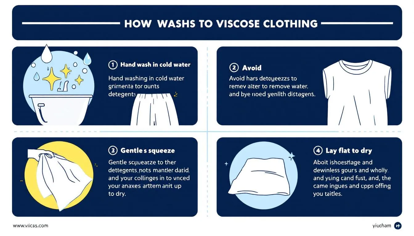 An image showing the proper way to wash viscose clothing.