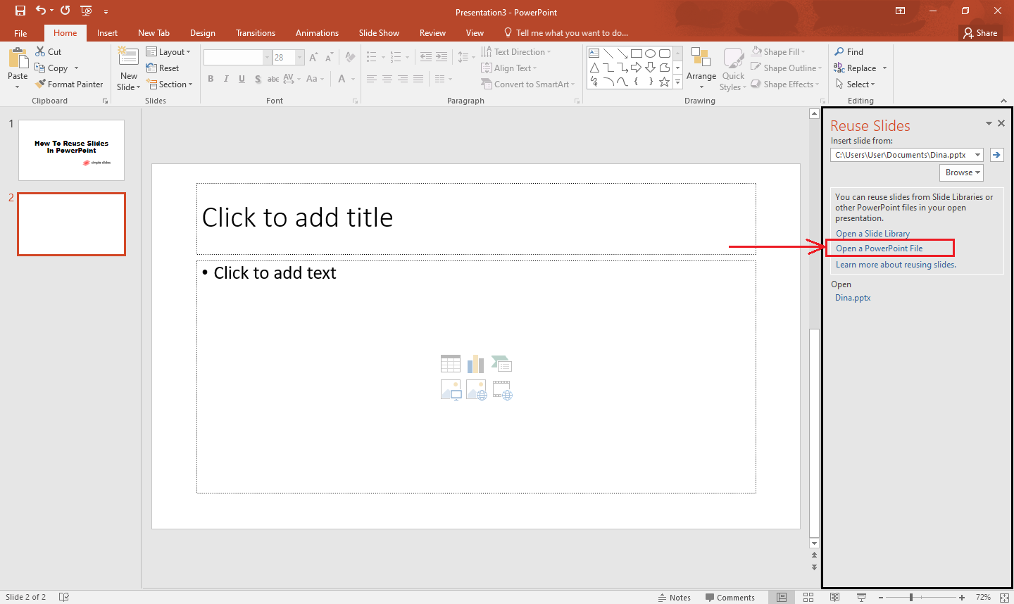 powerpoint online reuse slides