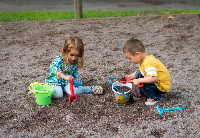 kids playing in dirt