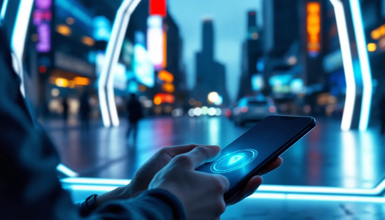Ein Benutzer, der Sicherheitsmaßnahmen auf einem Smartphone überprüft, um die Sicherheit seiner mobilen Geräte zu gewährleisten.
