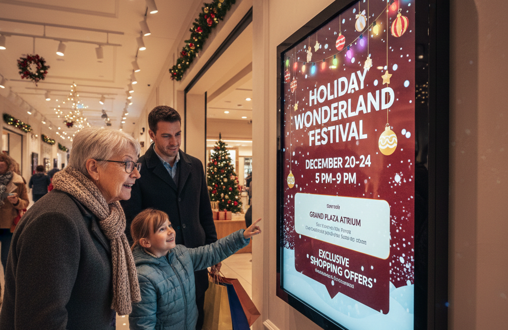 communicate seasonal happenings with digital displays