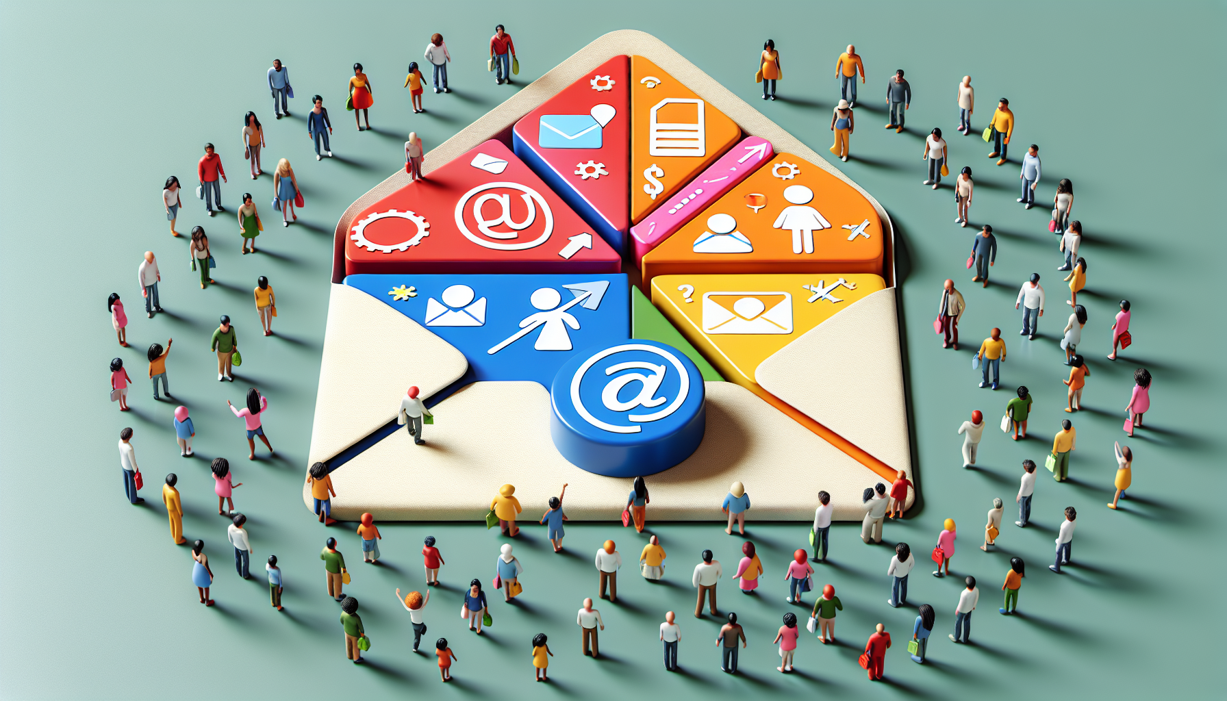 A segmented email list with personalized content for different audience groups