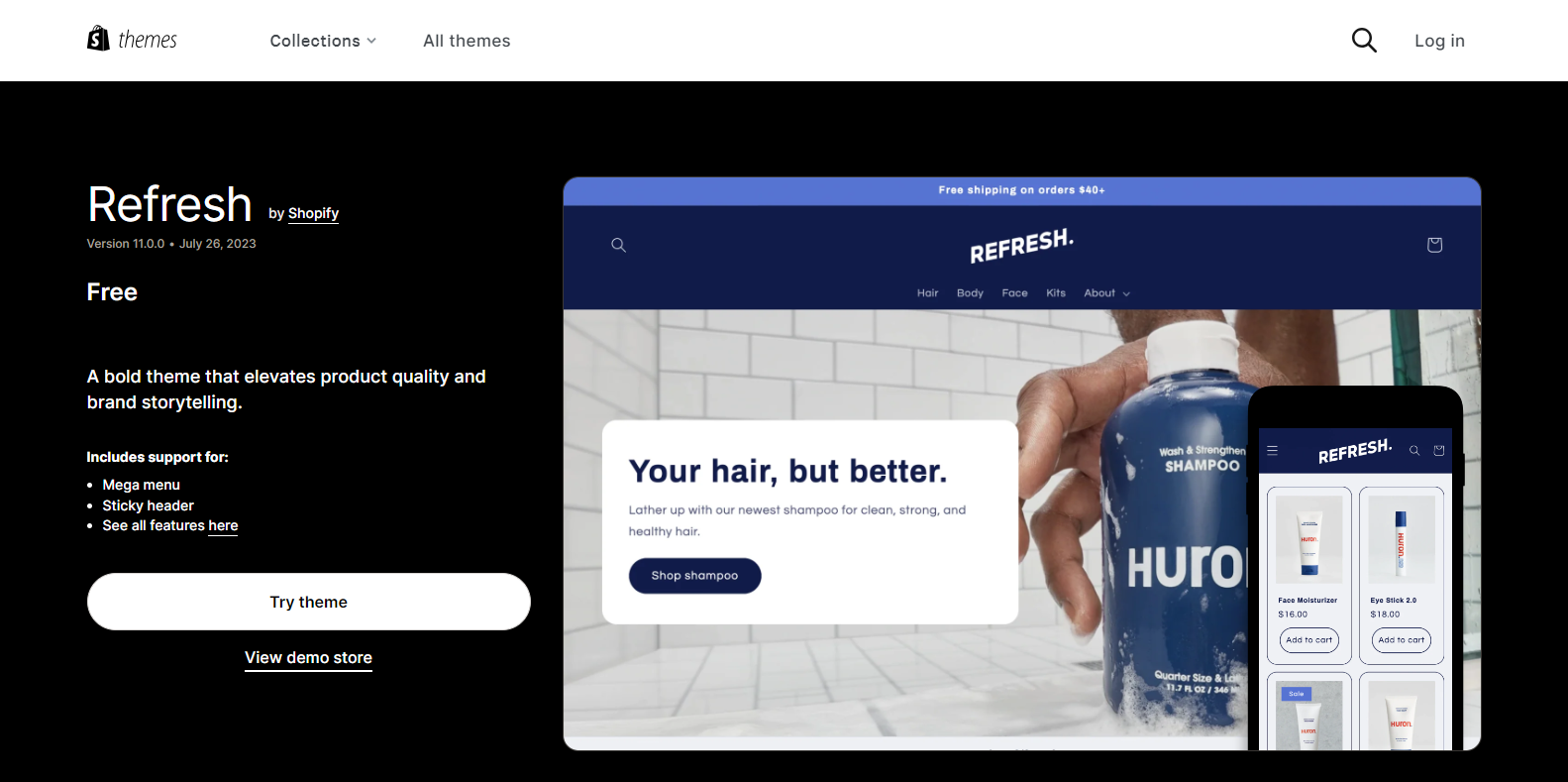 free shopify themes - refresh