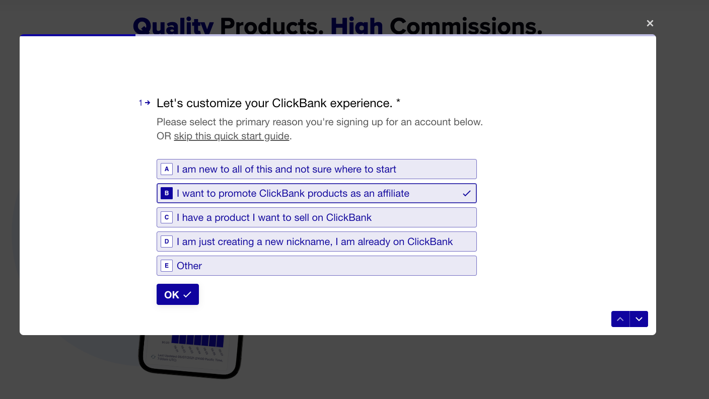 Clickbank questionaire