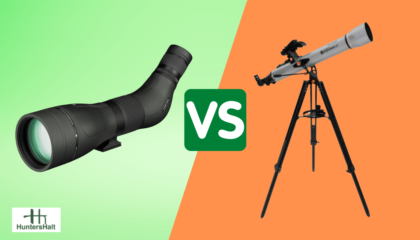 image of a telescope compared to a spotting scope