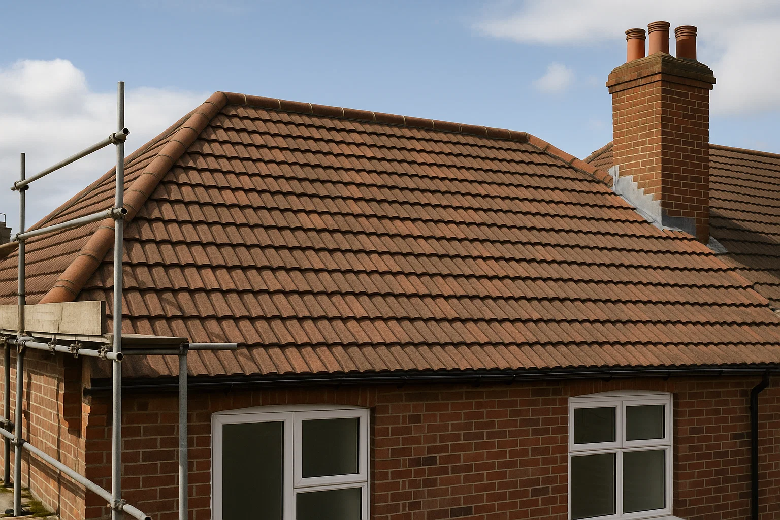 Completed roof repair on a UK home showing long-term value after proper repairs