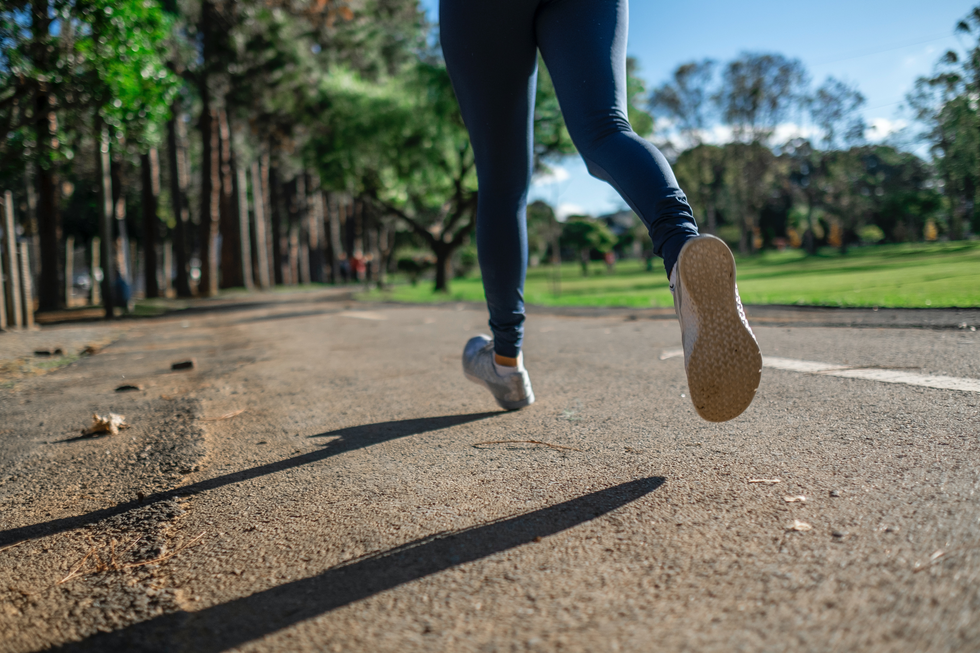 man jogging in the park