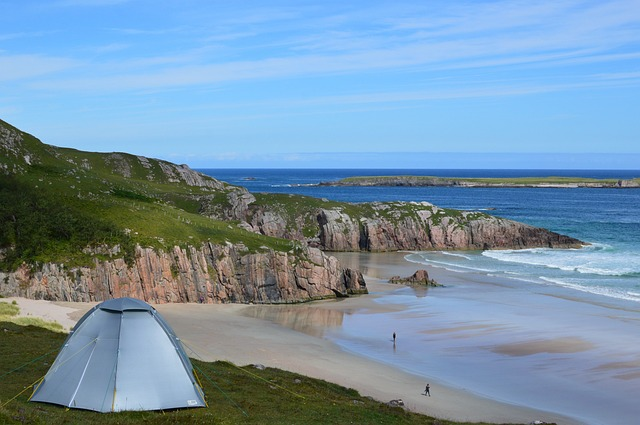 scotland, camping, beach