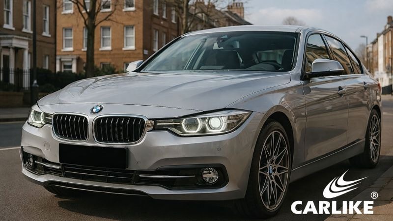 A car wrapped in Nardo Grey wrap by CarLike