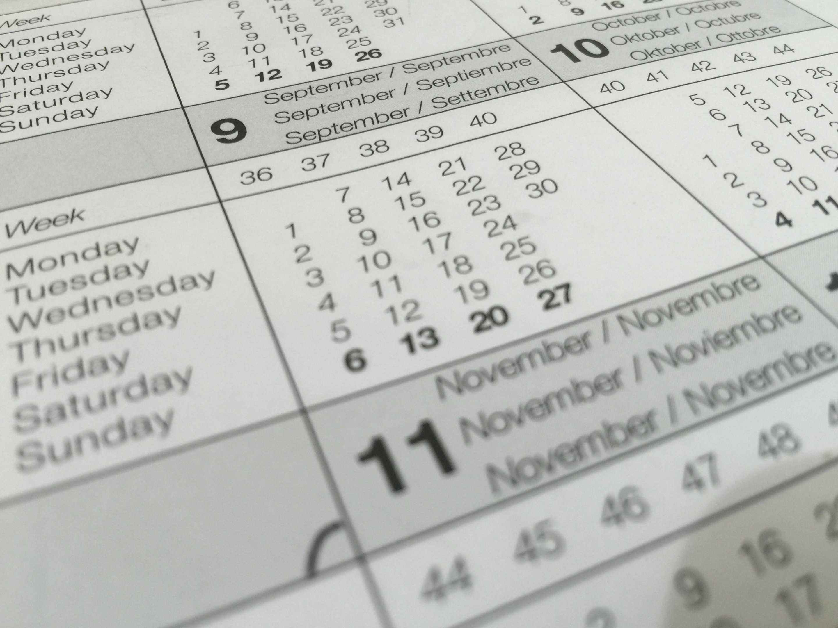 Dates of the year