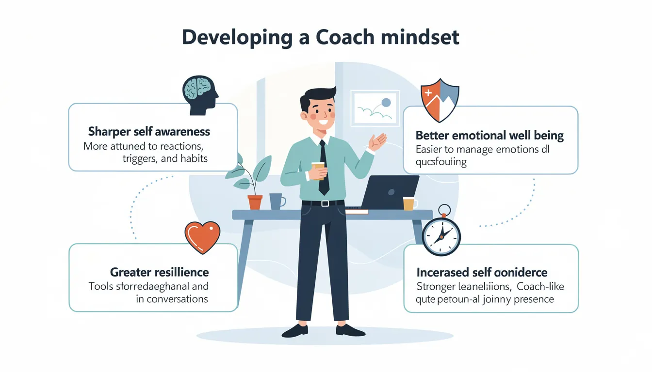 The image depicts a serene setting where an individual is engaged in self-reflection, surrounded by nature, symbolizing personal growth and mindset transformation. This scene illustrates the benefits of working with a mindset coach, emphasizing sharper self-awareness, emotional well-being, and the journey towards achieving personal and professional goals.