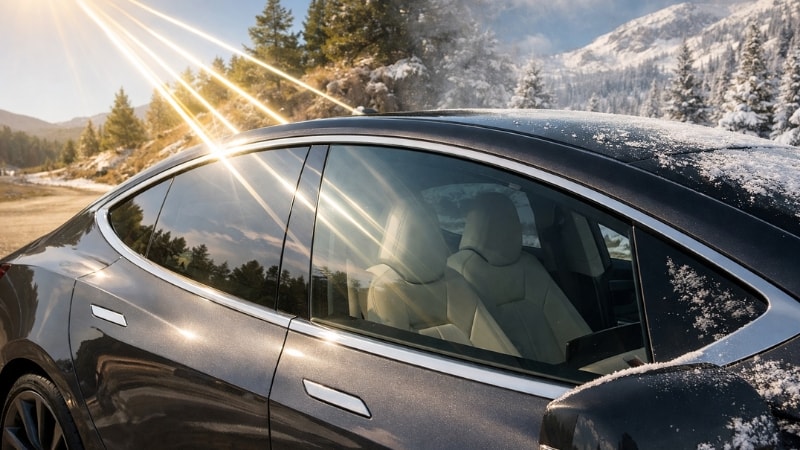 All weather friendly ceramic tints on Tesla