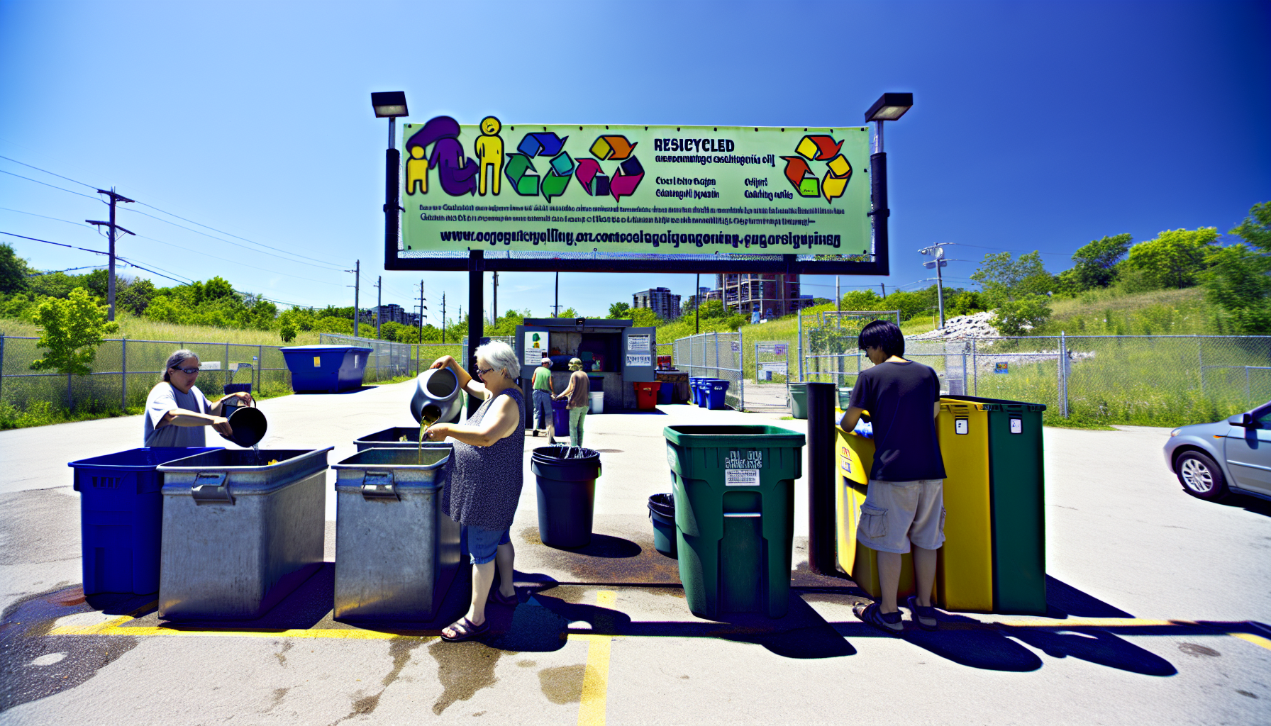 Local recycling center for used cooking oil disposal