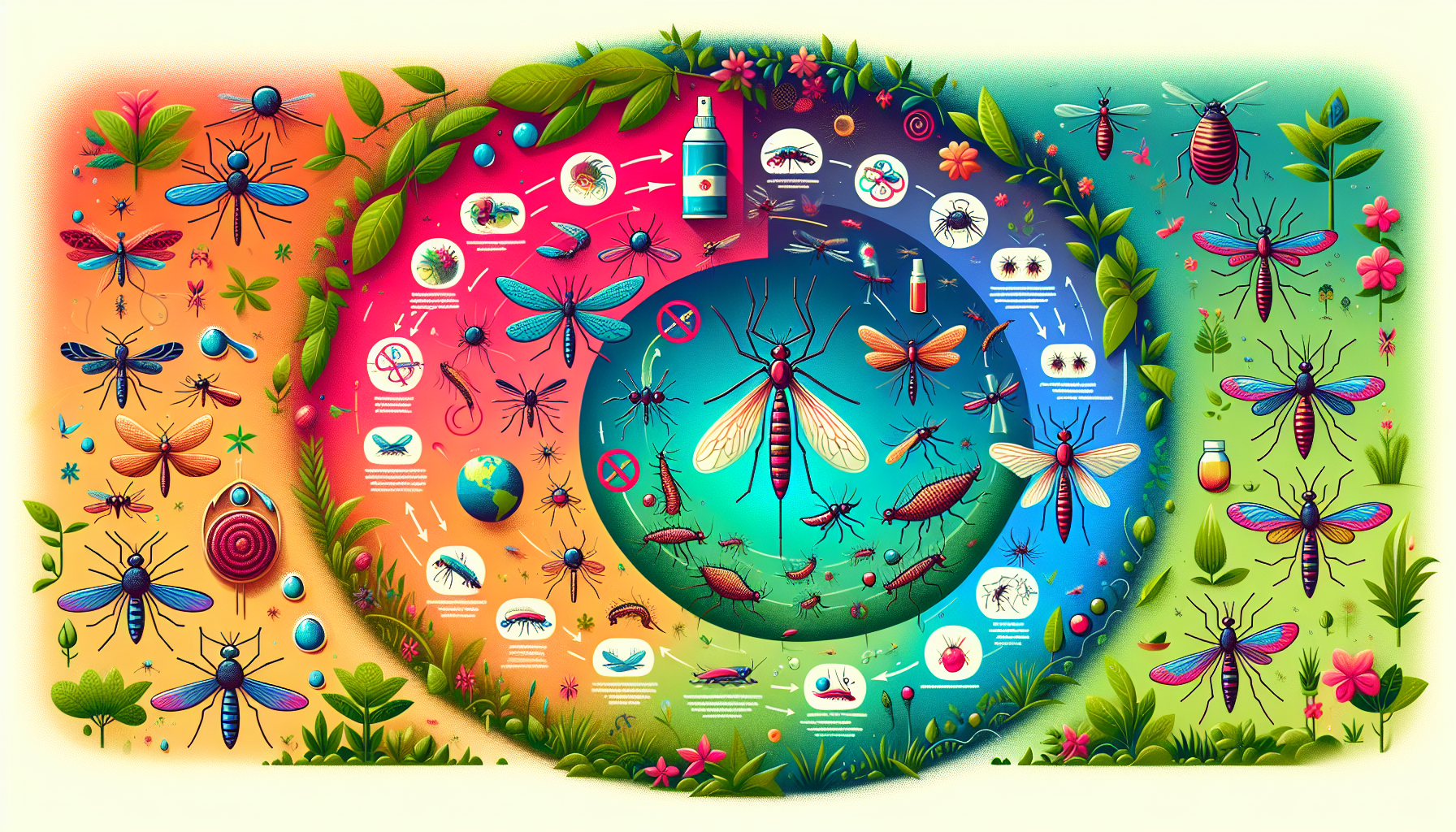An illustration explaining how does mosquito control work.