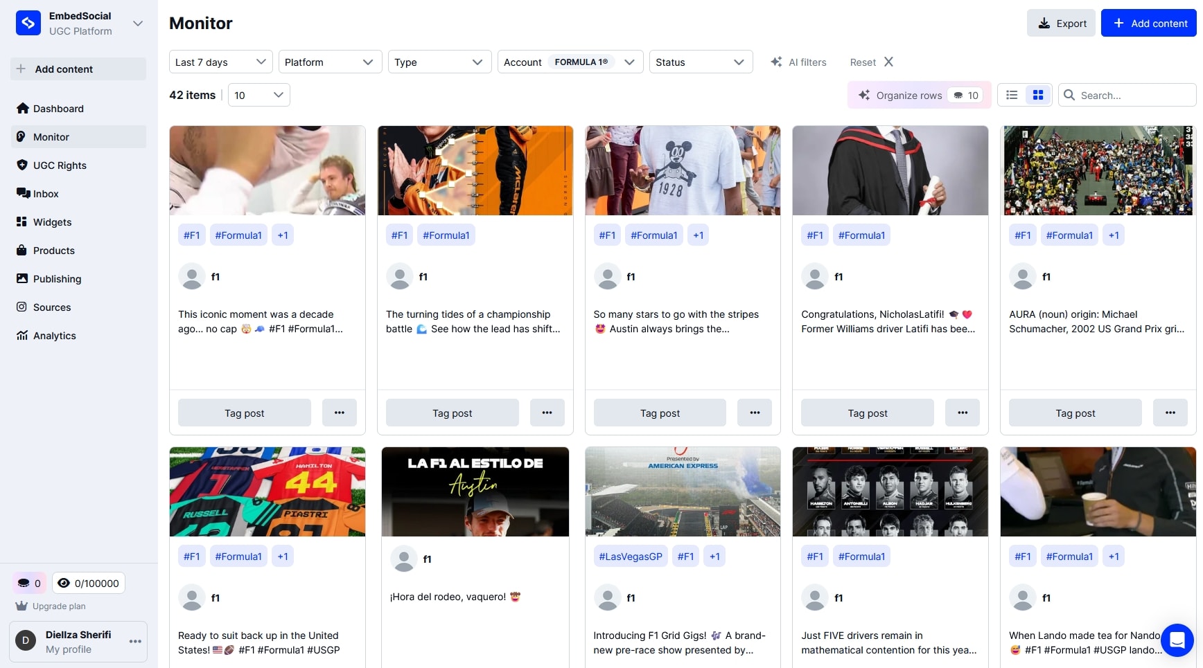 ugc platform user interface example