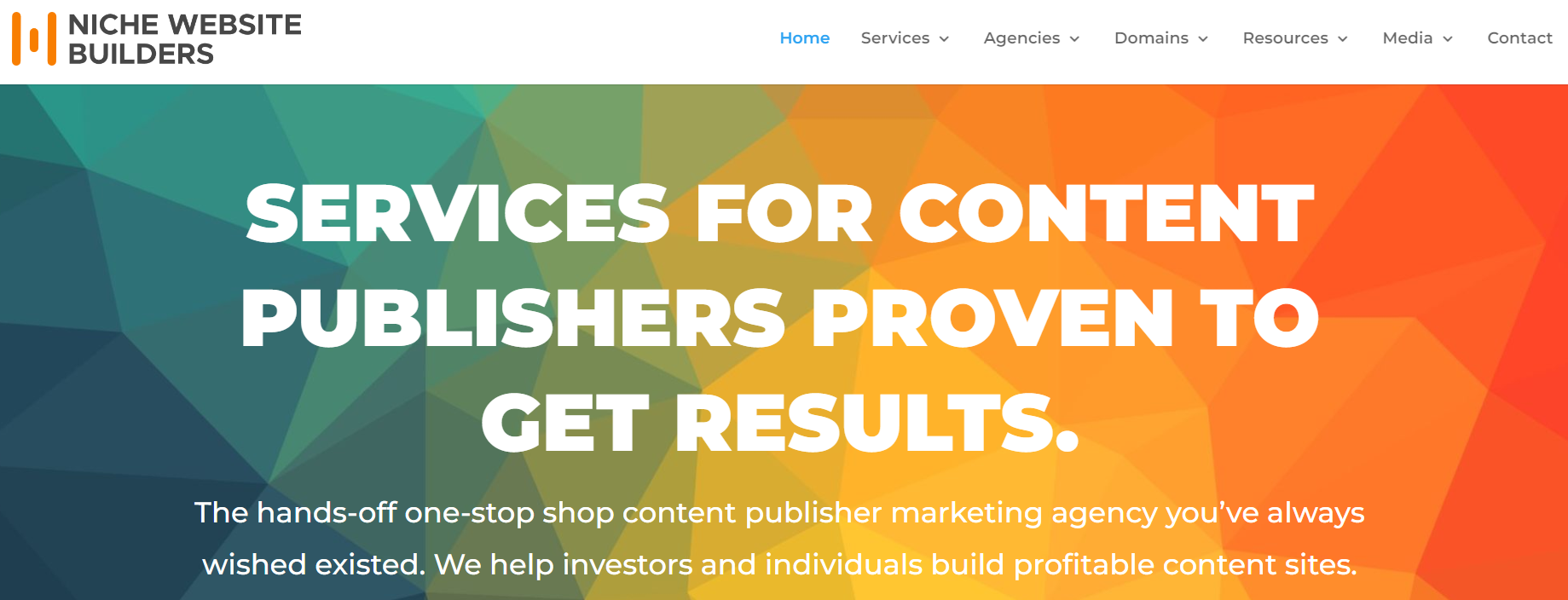 niche website builders blog management services homepage screenshot