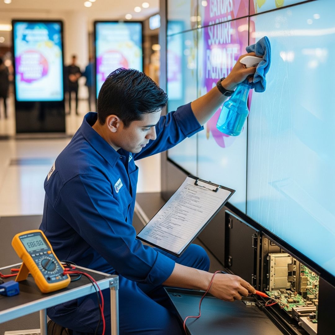 Signage Repair: How to Fix and Maintain Your Digital Displays 14 perform routine maintenance for digital signage longevity