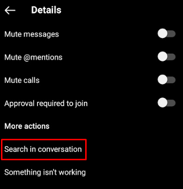 search in conversation