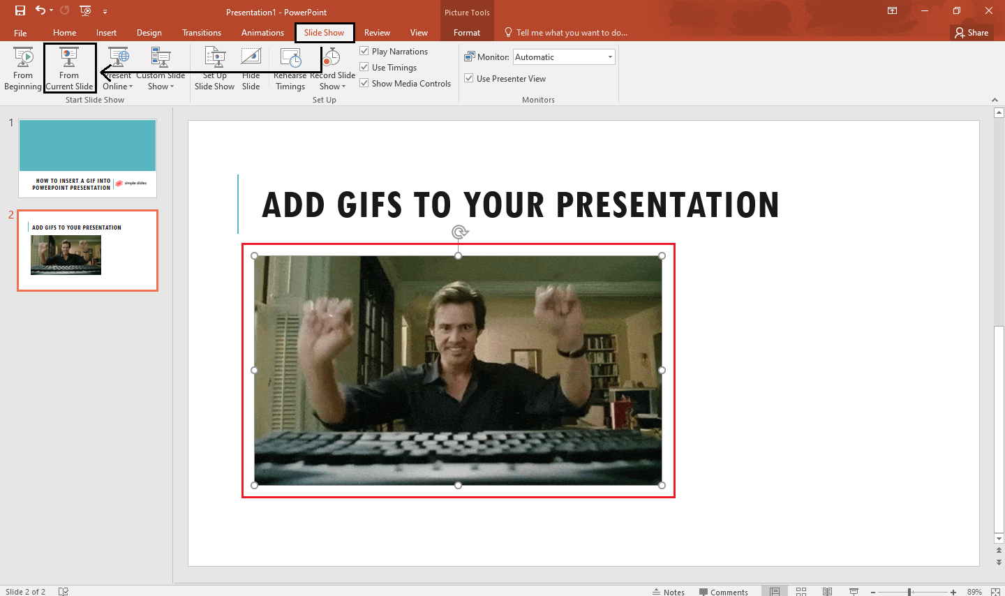 How to Insert Embed GIFs in a PowerPoint Presentation - Tutorial