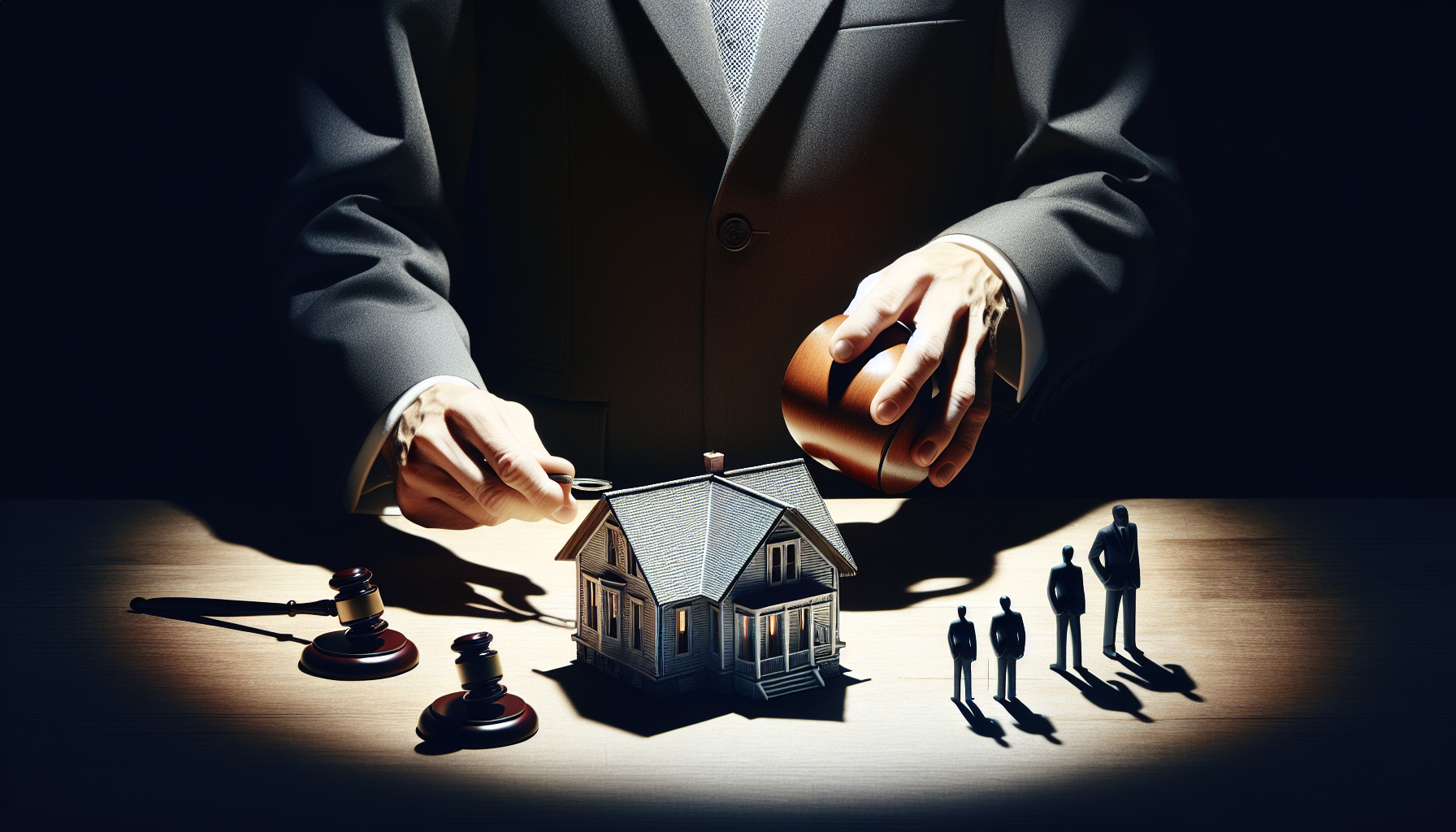 Illustration of a bankruptcy trustee managing property