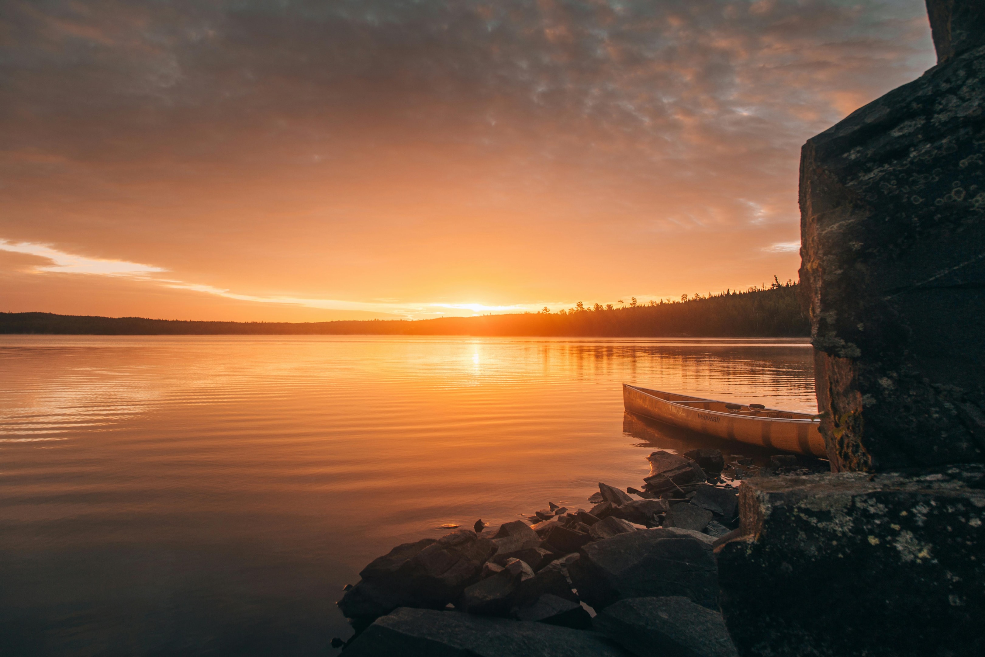 Lake view in Minnesota at sunrise.