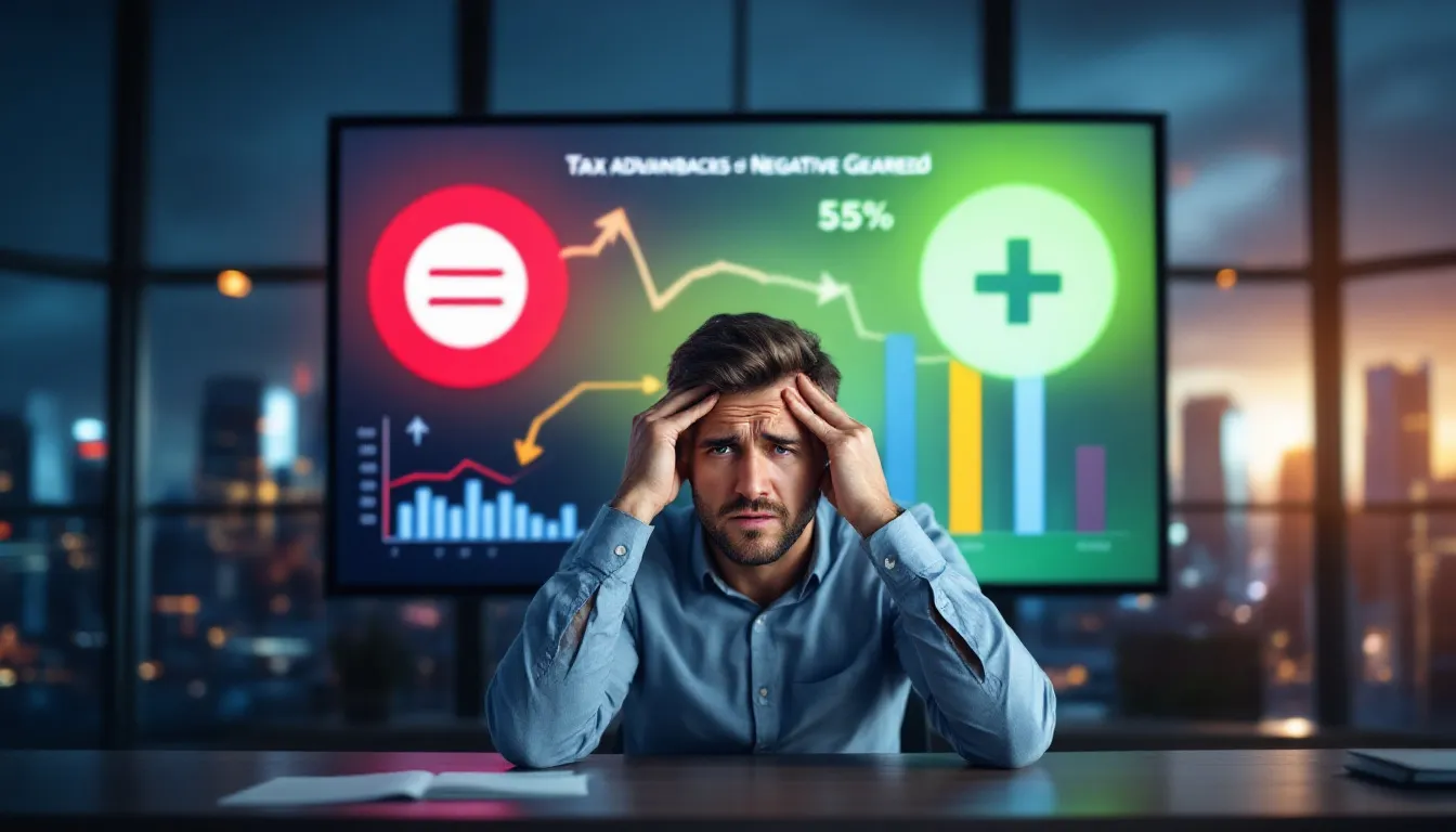 A worried investor contemplating the drawbacks of negative gearing.