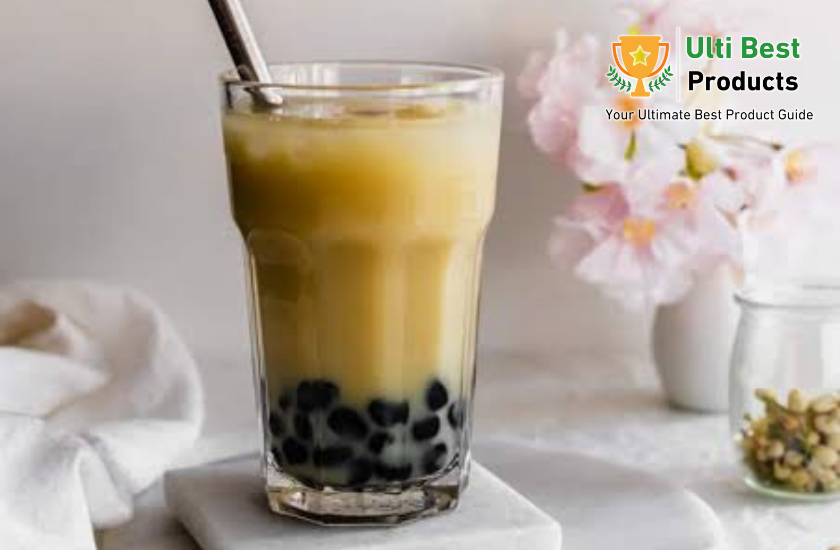 Jasmine Milk Bubble Tea made with tapioca pearls and jasmine green tea