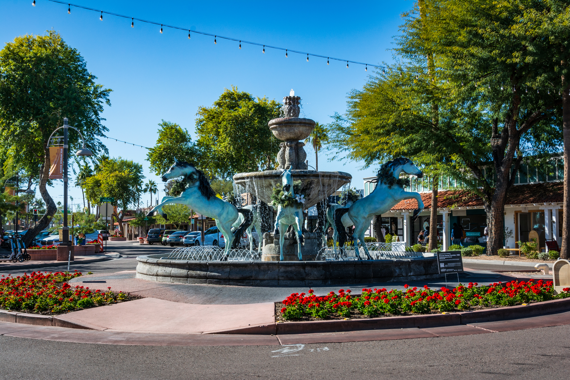 Bronze Horse Fountain in Old Town Scottsdale