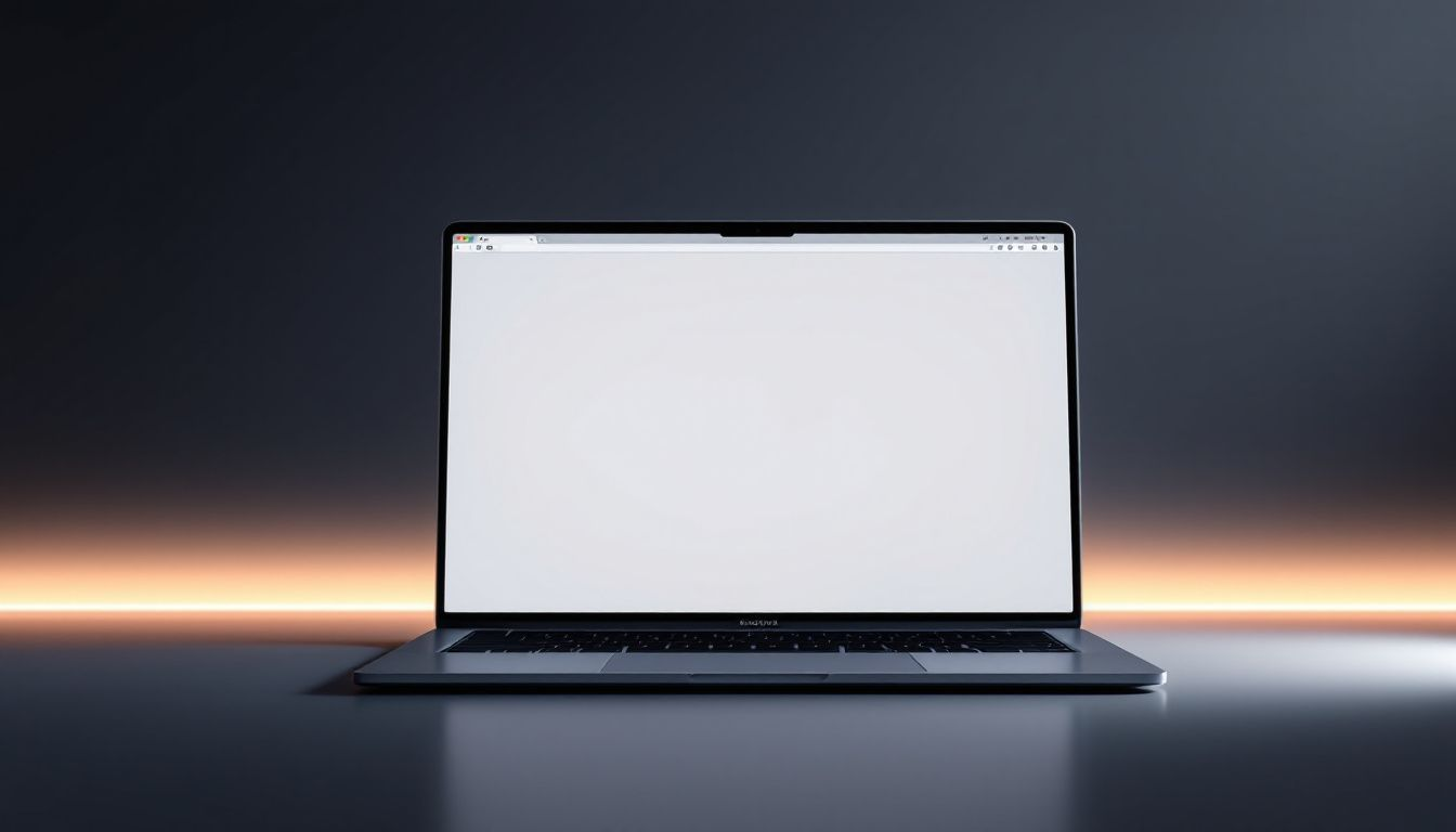 An illustration of a web app interface on a laptop screen.