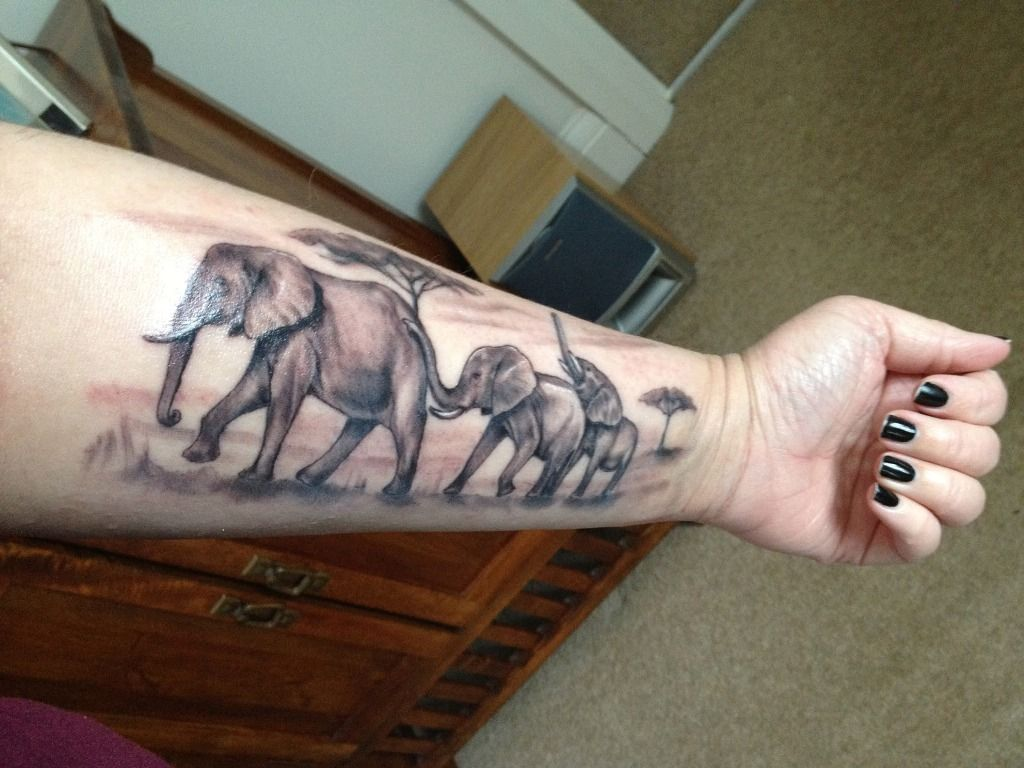 Elephant family tattoo ideas