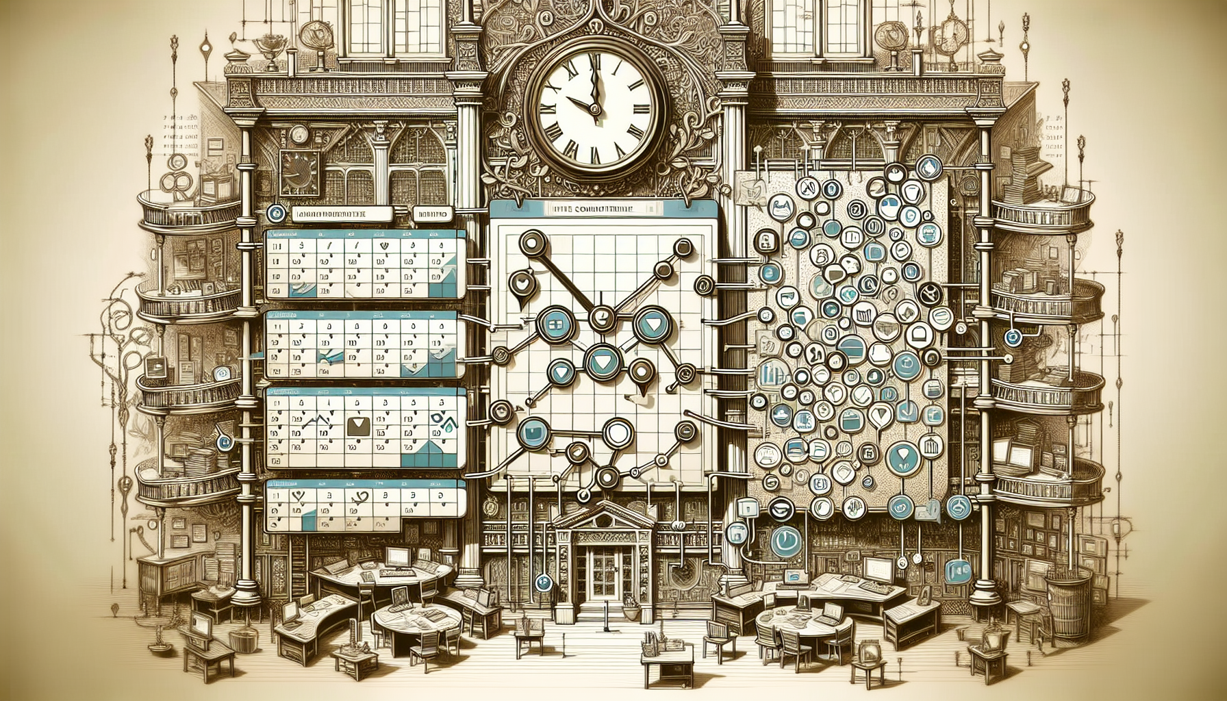 Illustration of social media posting schedule