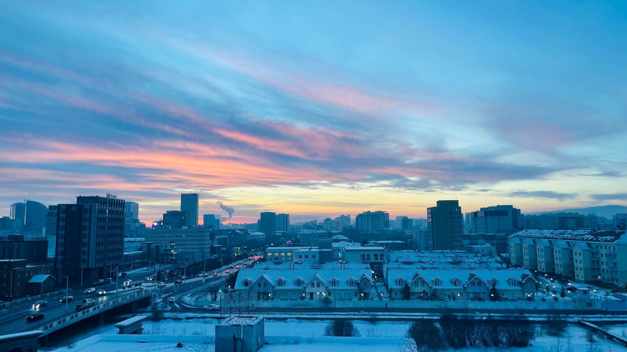 Sunsets are beautiful, even in the dry cold winter months.