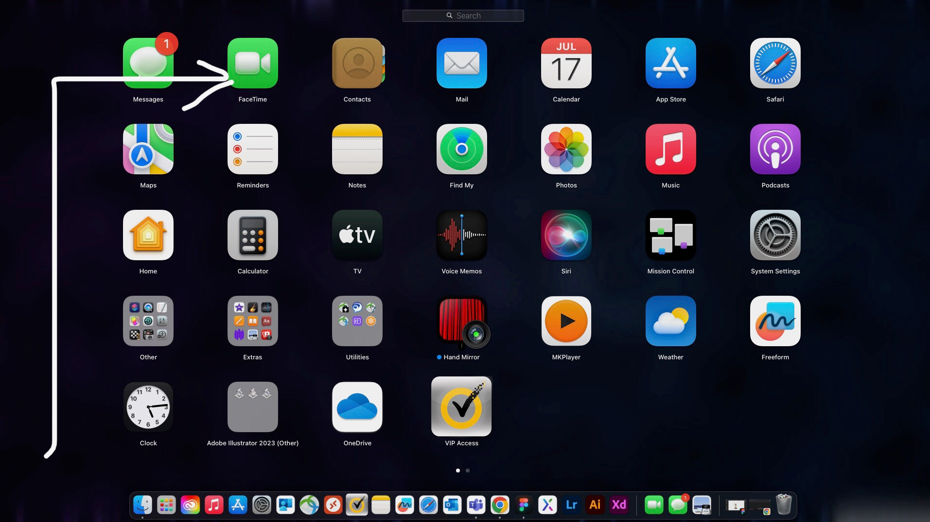 Screenshot of MacBook screen
