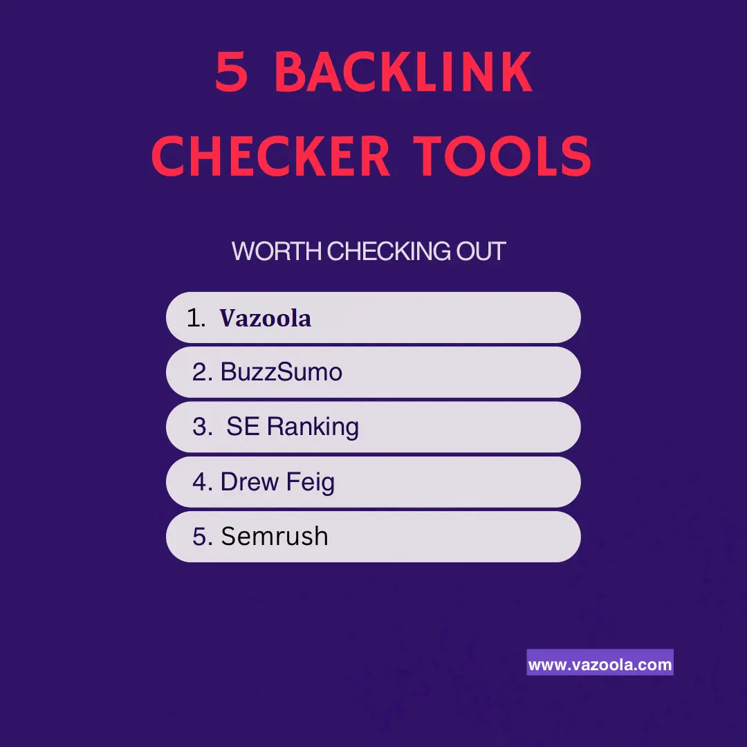 List of 5 backlink checker tools