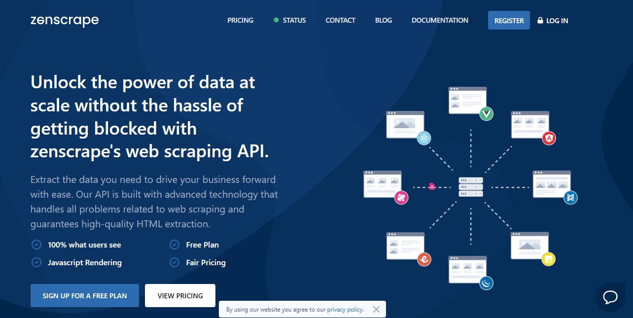 Zenscrape for data centers, rotating and residential proxies