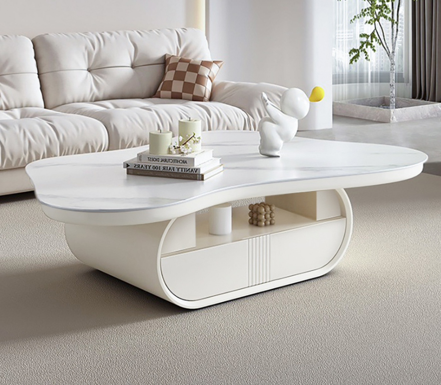 unique rounded storage coffee table 