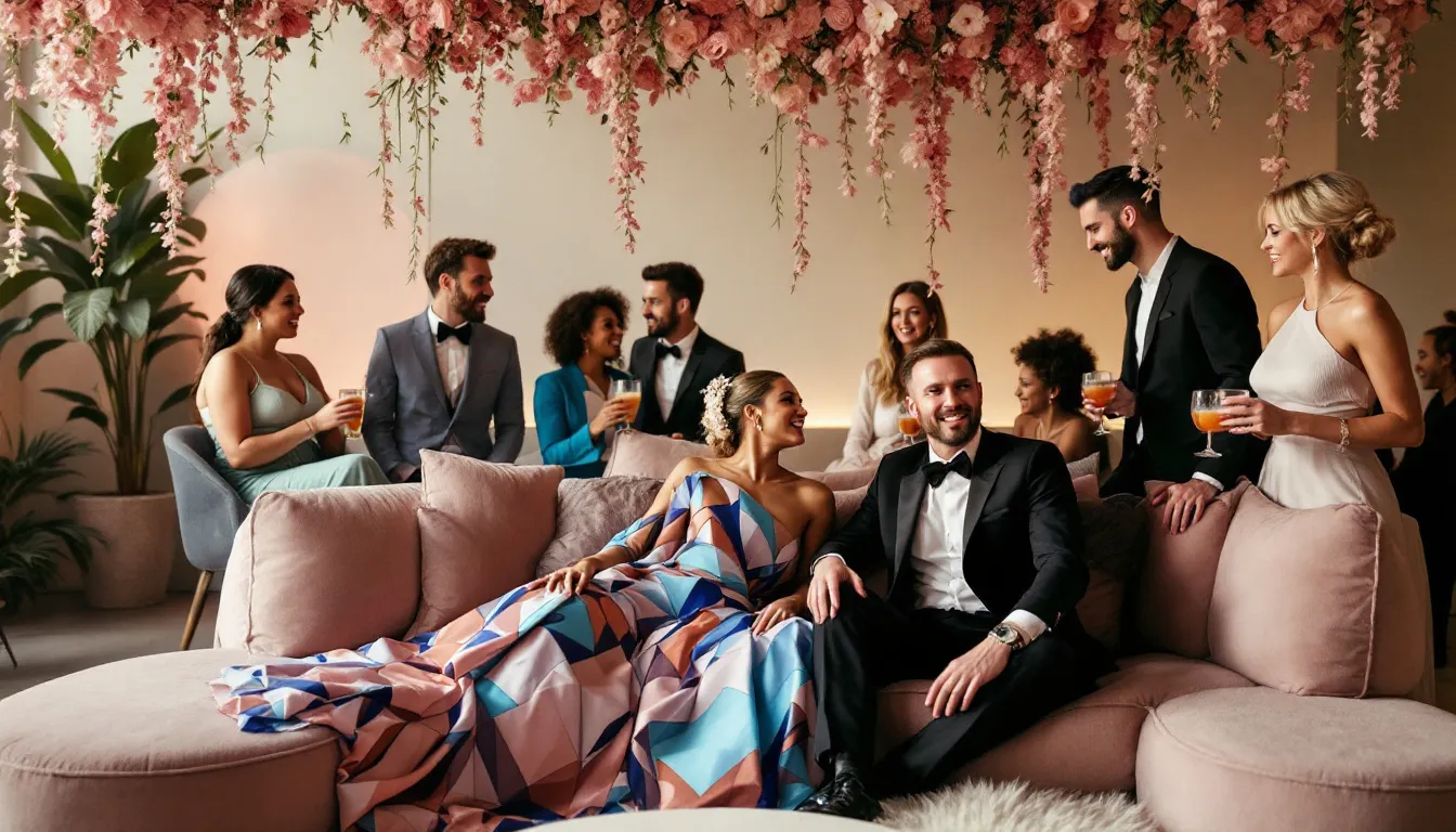 A relaxed cocktail hour at a wedding, emphasizing a flexible timeline.