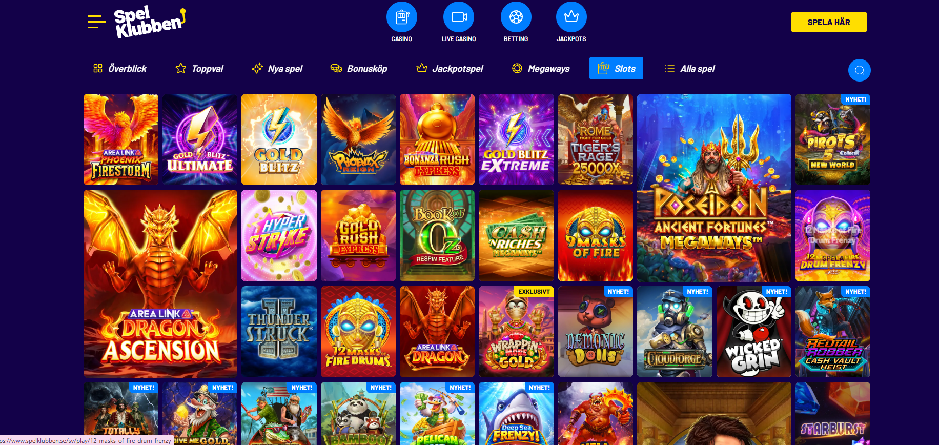 Slots hos Spelklubben