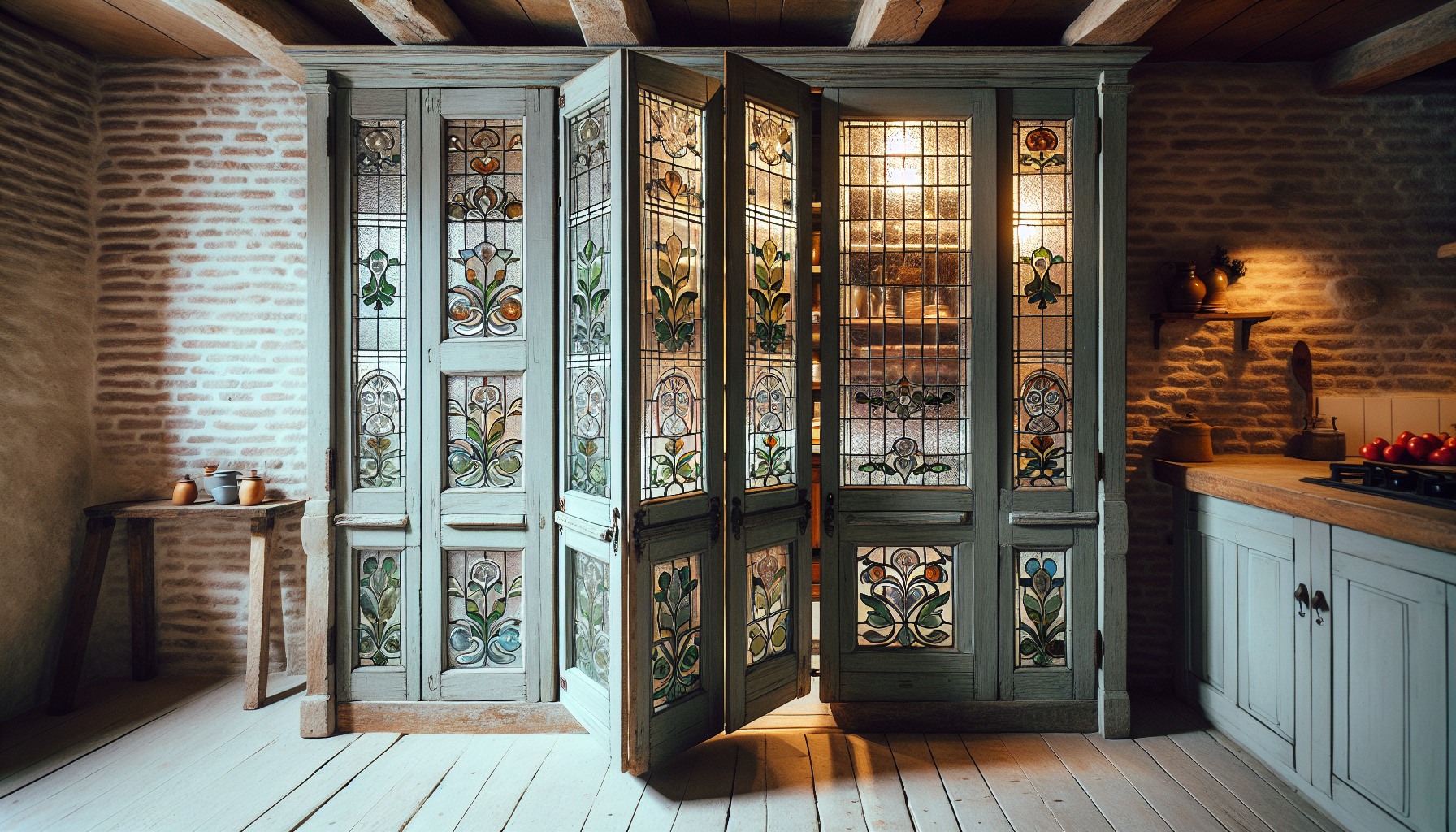 Dutch glass pantry door with split door design