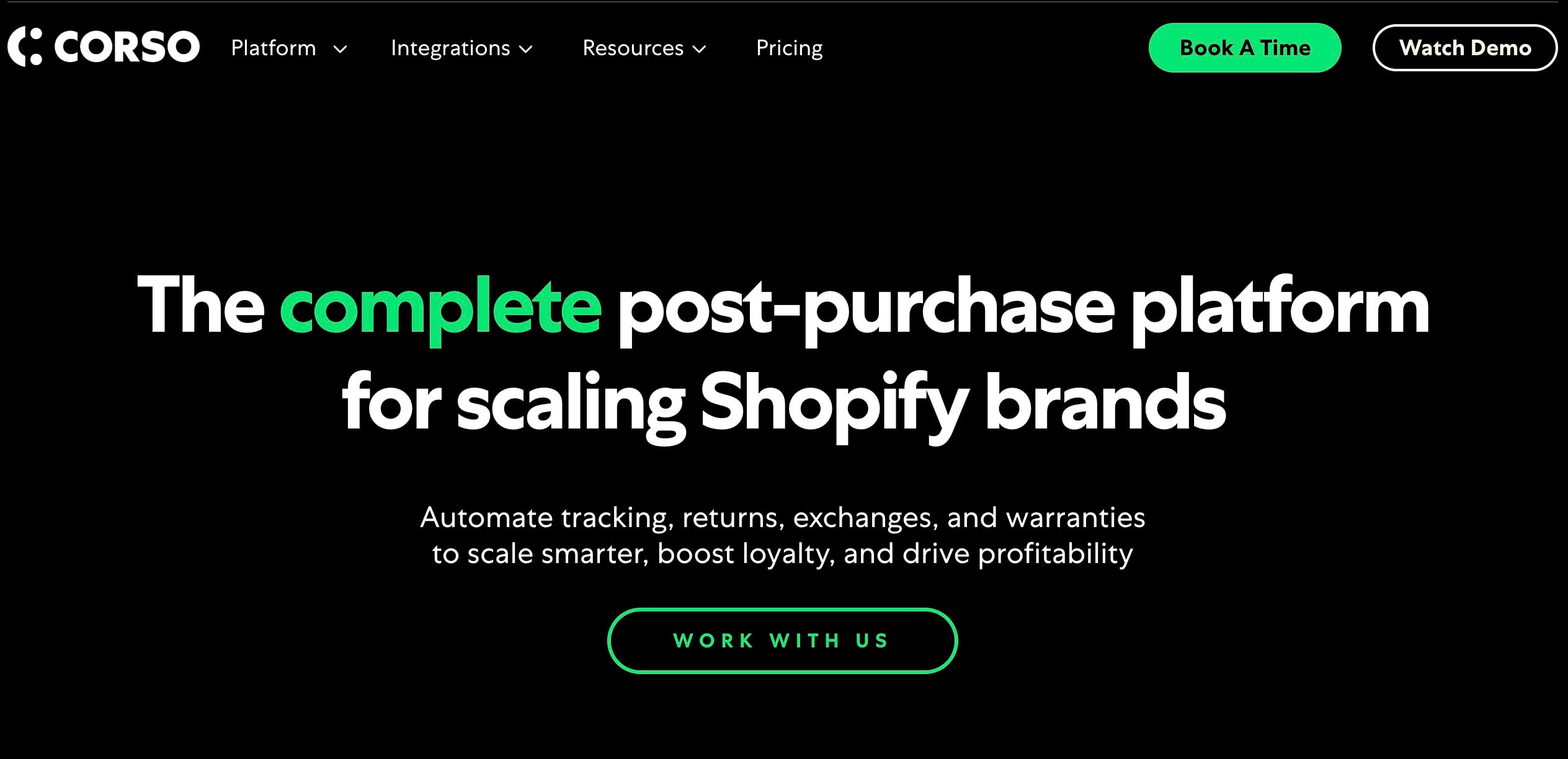 parcellab alternatives: Corso homepage