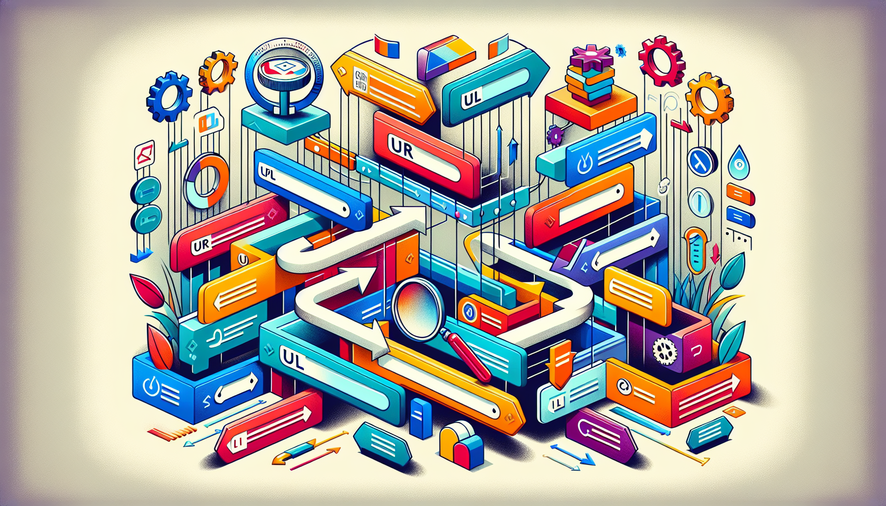An illustration depicting various URL structures illustrating logical URL structure and SEO friendly URLs.