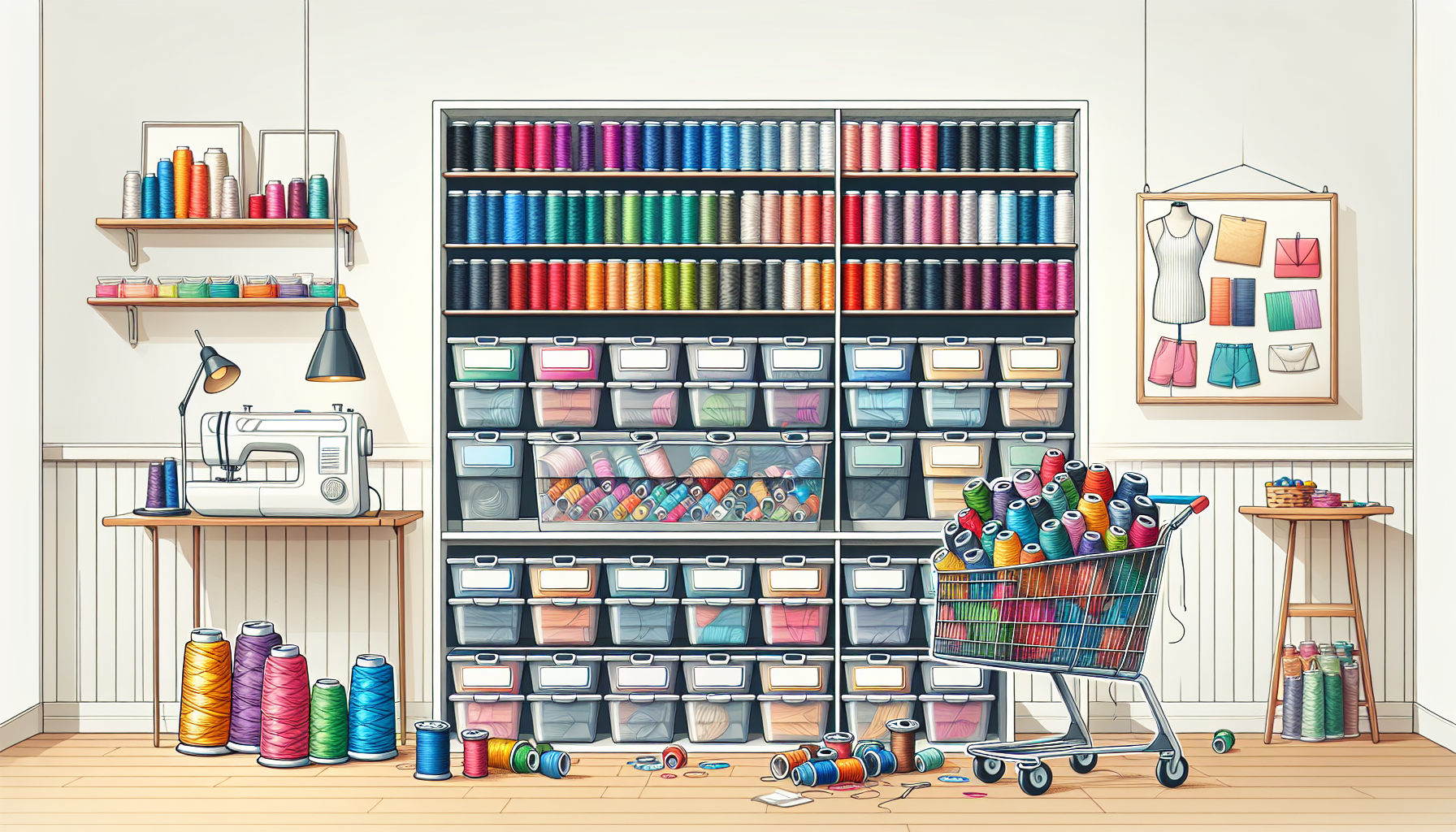 A visual guide on bulk buying and storing sewing threads.