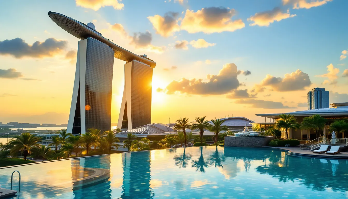 Marina Bay Sands à Singapour, un exemple de luxe et d'architecture moderne.