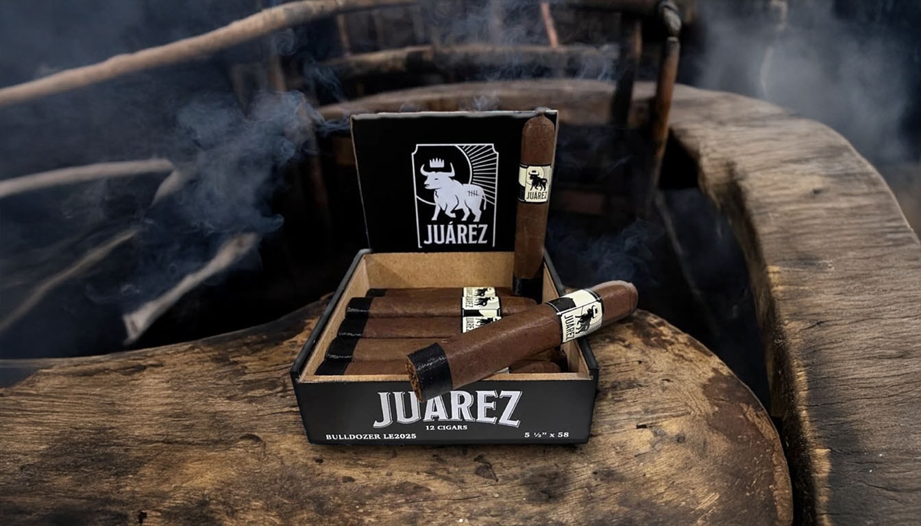 The packaging and presentation of the Juárez Bulldozer LE 2025, highlighting its aesthetic appeal.