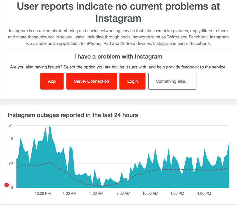 Remote.tools shows website down detector tool to check if Instagram is working fine.