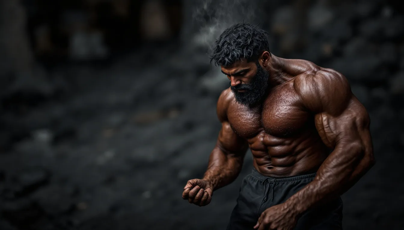 An illustration depicting the benefits of shilajit for boosting testosterone levels in men.